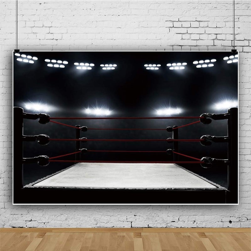 DASHAN 6x4ft Boxing Ring Backdrop Boxing Birthday Party Decorations Wrestling Athlete Competitor Contest Arena Infighter Boxer Photography Background Sports Theme Party Props - Image 3